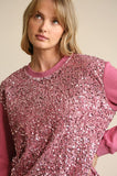pink sequin holiday top
