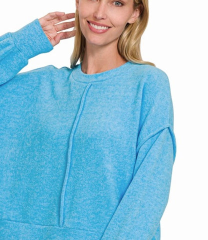Blue plus size sweater for a cozy winter