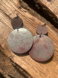 wood and leather distressed boho western earrings