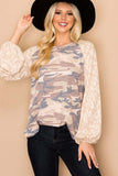plus size leopard and camo top