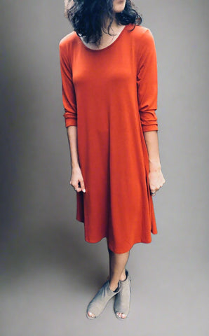 Rust TShirt Dress for fall and Thanksgiving