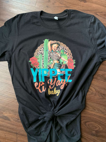 Yippee Ki Yay Baby graphic tee in our texas boutique