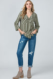olive stripe blouse in our online store aunt lillie bells