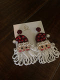 Christmas santa bead earring at aunt lillie bells