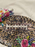 leopard football tee with flowers and rhinestones