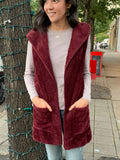 maroon fur grey hoodie in our boutique aunt lillie bells
