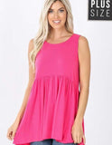 pink fuschia plus size babydoll top in our boutique aunt lillie bells