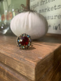 Red Rhinestone Vintage Ring