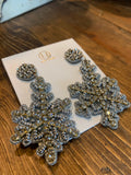 Christmas bead earrings snowflakes in our boutique aunt lillie bells