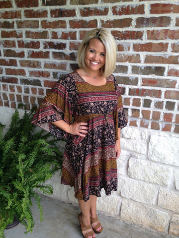 Fall print dress, in our boutique aunt lillie bells