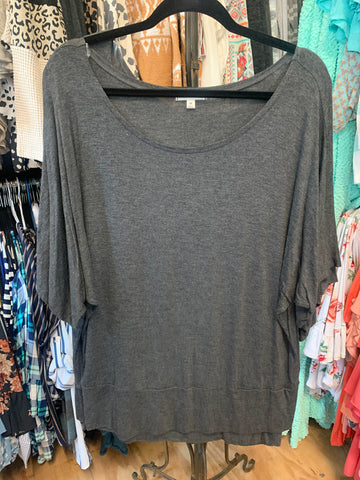 charcoal grey plus size top