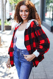 red and black buffalo plaid jacket