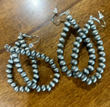 western pearl earrings, faux navajo pearls