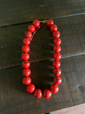 Red Acrylic Bead Necklace