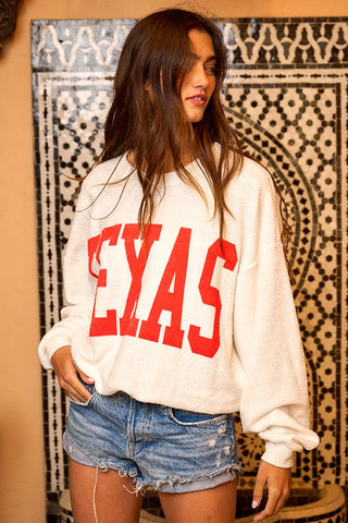 Texas  big letter sweatshirt in our boutique