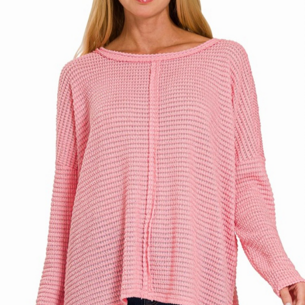 Pink Waffle Knit top