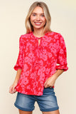 pink floral spring top in our boutique aunt lillie bells