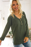 moss green waffle knit henly fall top