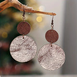 leather and wood boho western earrings, in our boutique aunt lillie bells
