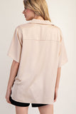 champagne neutal satin blouse