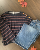 Black and Red Striped Top