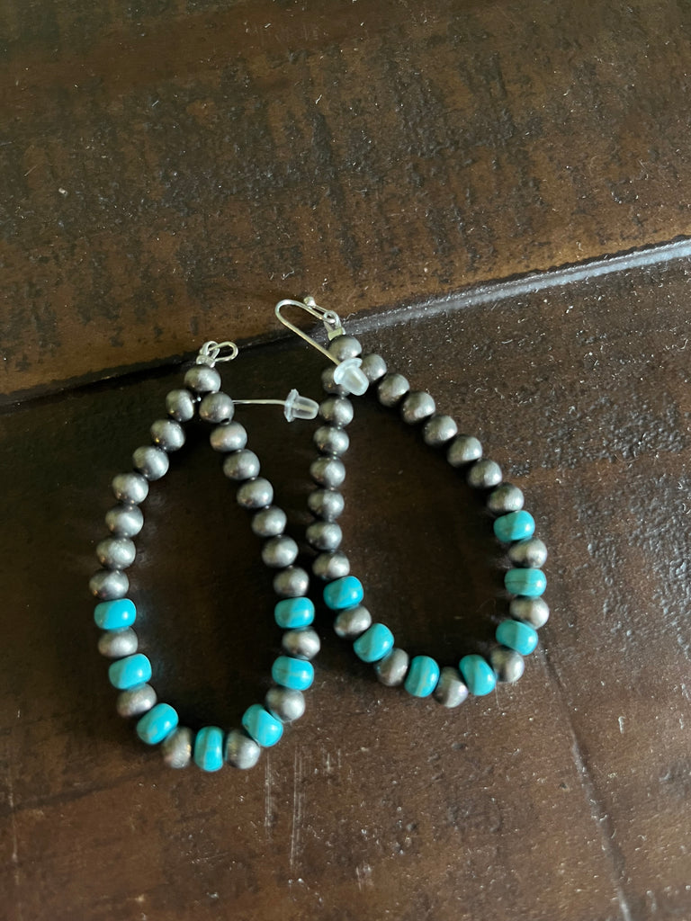 faux turquoise and Navajo pearl earrings