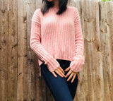 cozy pink chenille sweater