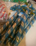 Blue Glitter Candy Cane Ornament