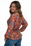 fall floral print top