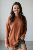 waffle weave rust top for fall