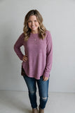 berry pink sweater with lace back