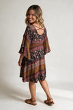brown print dress