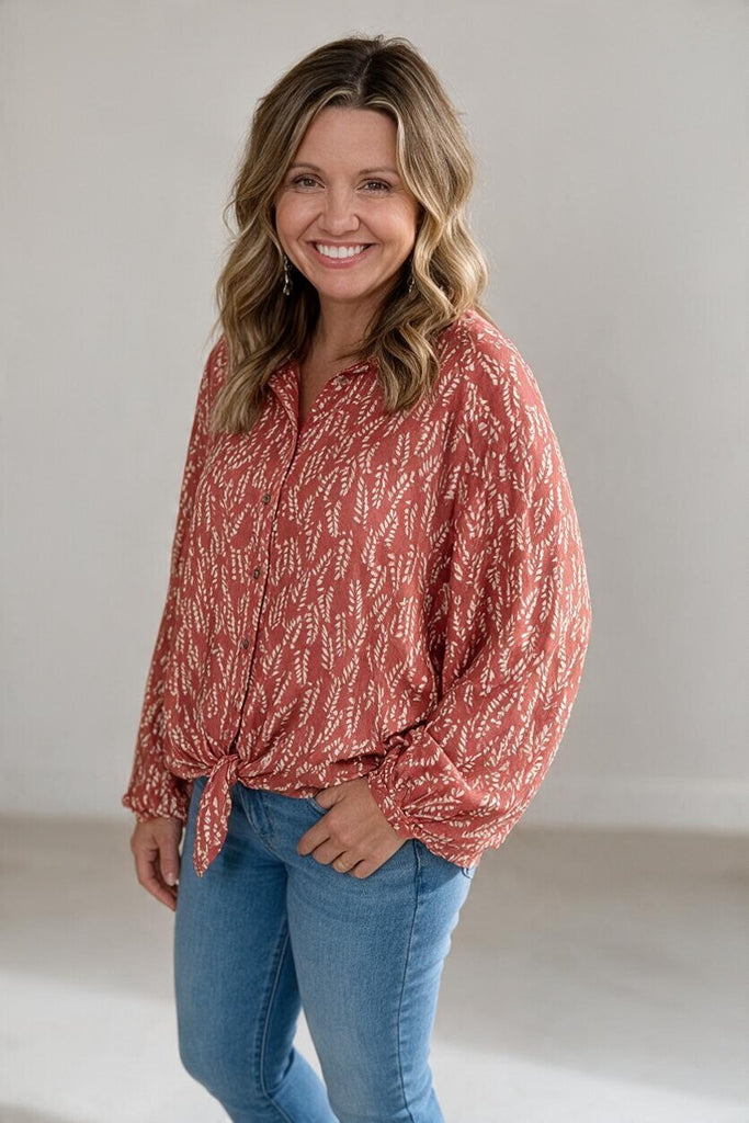 rose print blouse