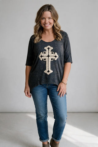 distressed cross top