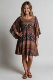 brown print dress