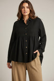 black babydoll plus size top