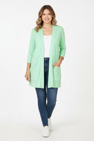 mint green cardigan