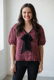 maroon twill top with sequins, perfect for the holidays