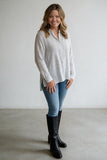 ivory and olive print blouse