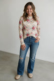 oatmeal floral long sleeve top