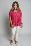 pink floral babydoll top