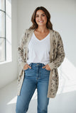 grey leopard cardigan in plus size