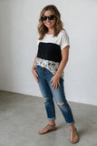 Black And White Floral Print Top