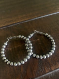 faux navajo pearl hoop earrings