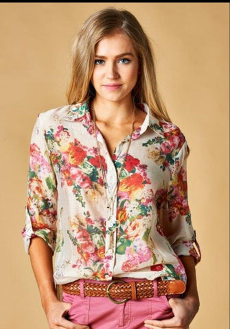 Floral blouse for spring and summer
