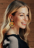 yellow bead aztec style earring in our boutique