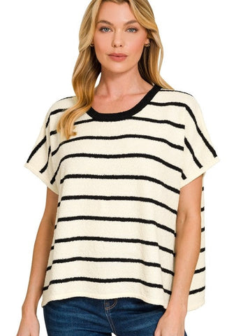 Black and White Striped Sweater