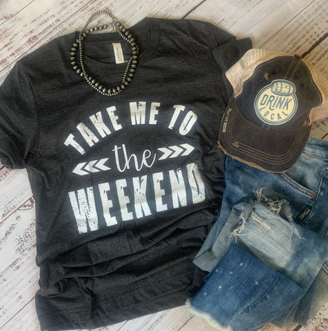 Take me to the weekend graphic tee in our boutique aunt lillie bells