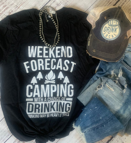 camping and drinking grapic tee in our boutique aunt lillie bells