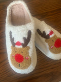 Rudloph Christmas Slippers in our boutique Aunt lillie bells